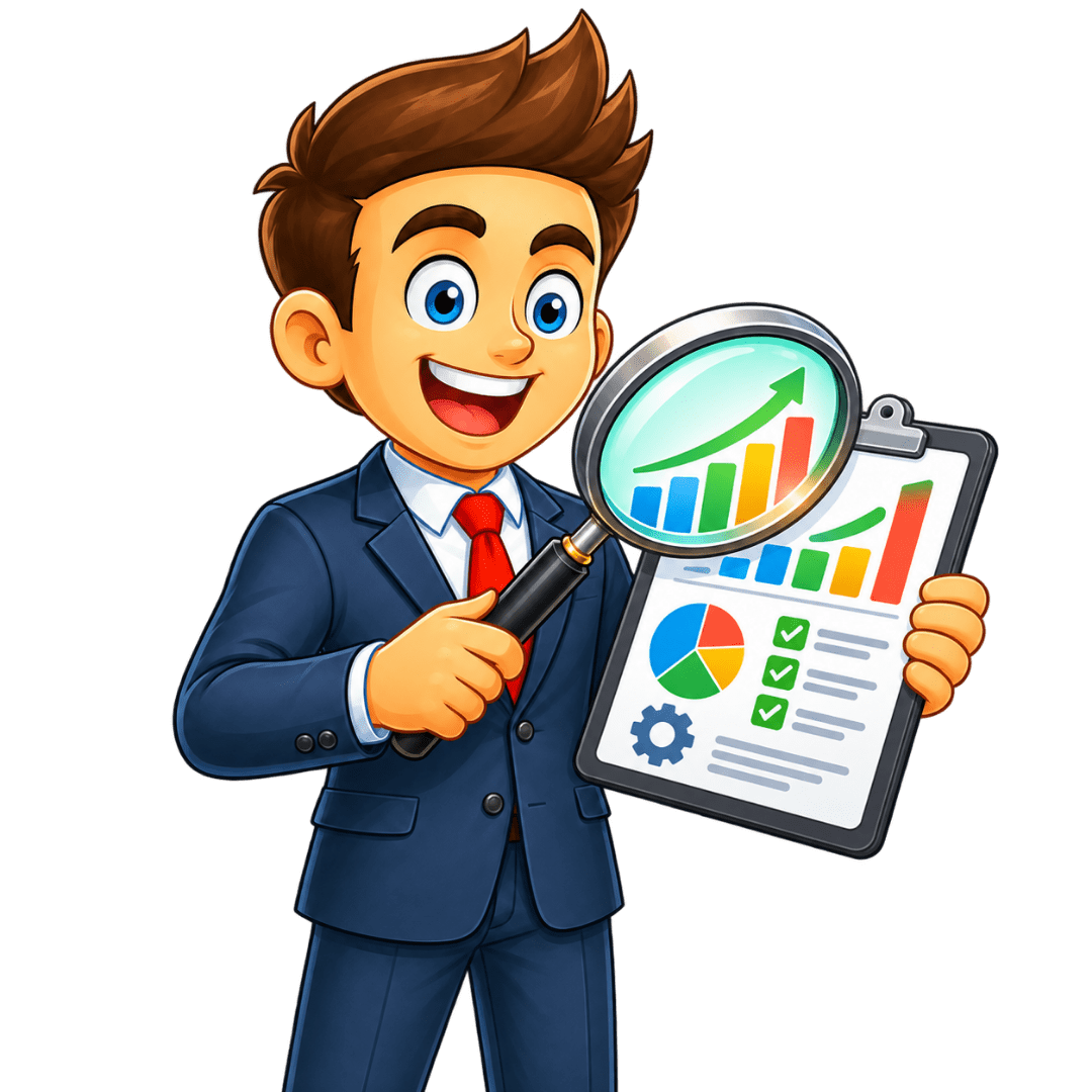 Especialista realizando una auditoría de marketing digital en Cancún mediante el análisis de métricas, gráficas y oportunidades de mejora.