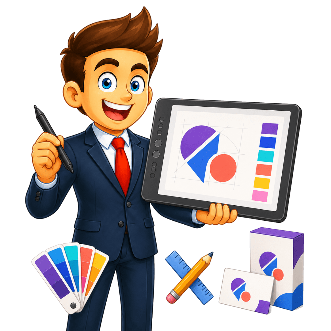 Especialista en diseño gráfico y branding en Cancún creando una identidad visual con logotipo y paleta de colores.